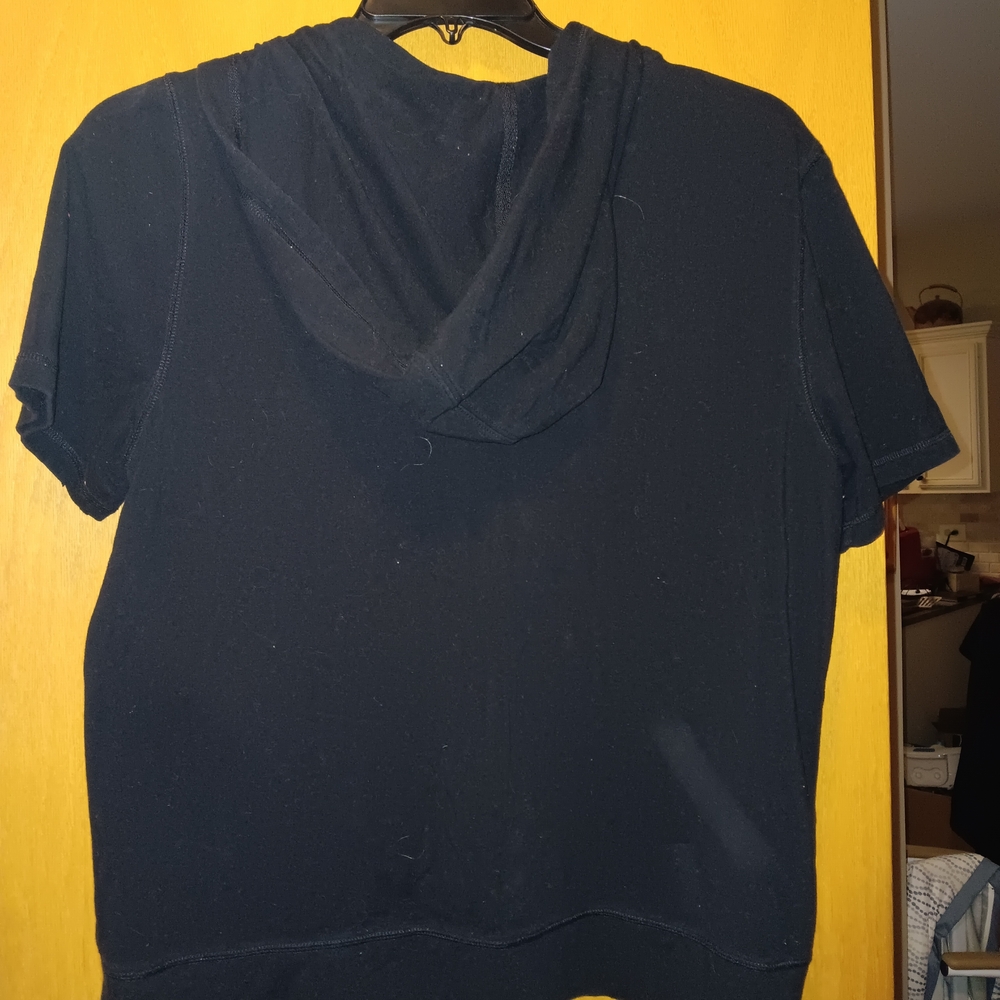 Womens Size Large, Karen Scott Black Sporty Zip-Up Hoodie - Picture 2 of 3